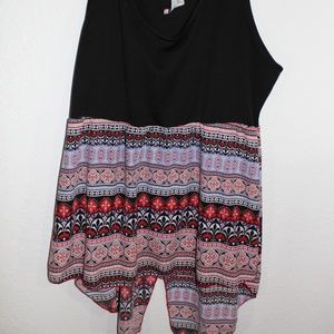 Black/Tribal Sleeveless Top